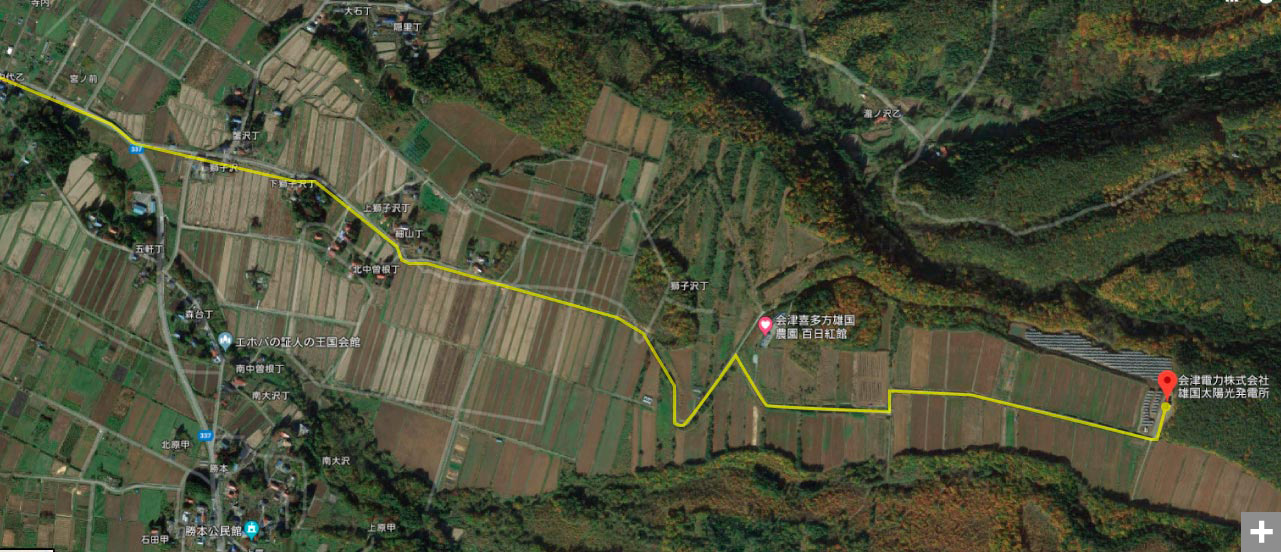 雄国発電所への行き方の詳細マップ