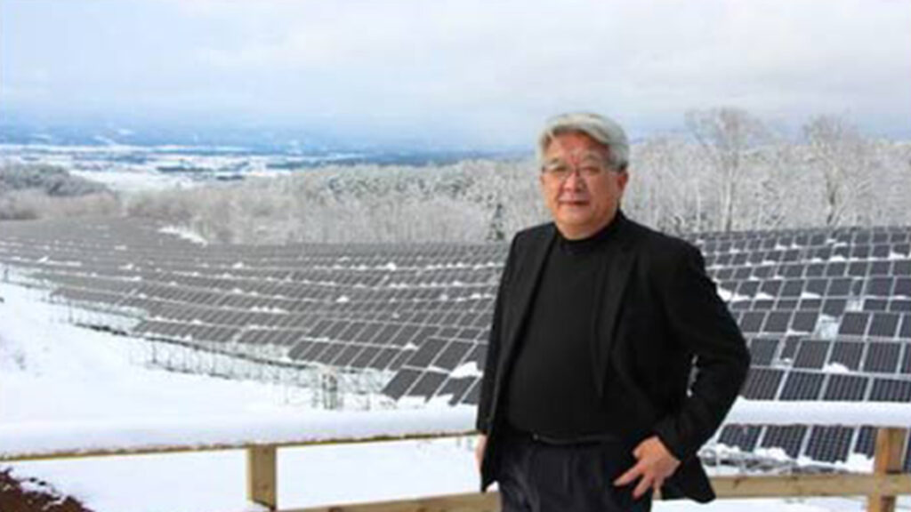 雪の雄国発電所と会津電力代表・佐藤彌右衛門